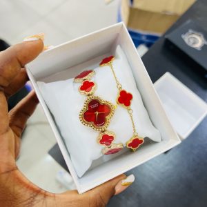 Red Vca watch combo with plastic box