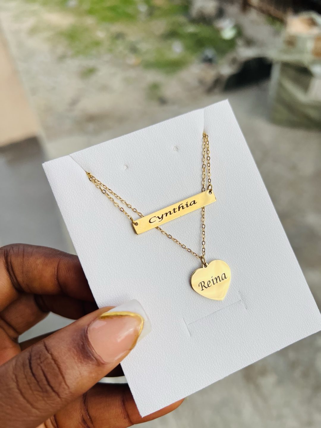 Double love step engraved necklace - Image 8