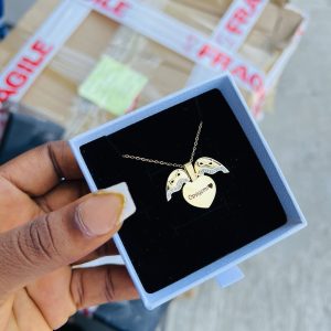 Infinity locket engraved necklace