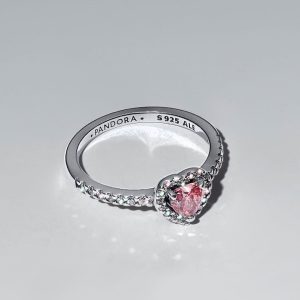 Pink stone  promise ring (pandora replica)