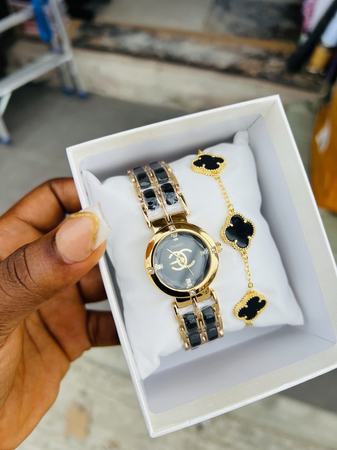 Channel black watch combo with box - Image 4