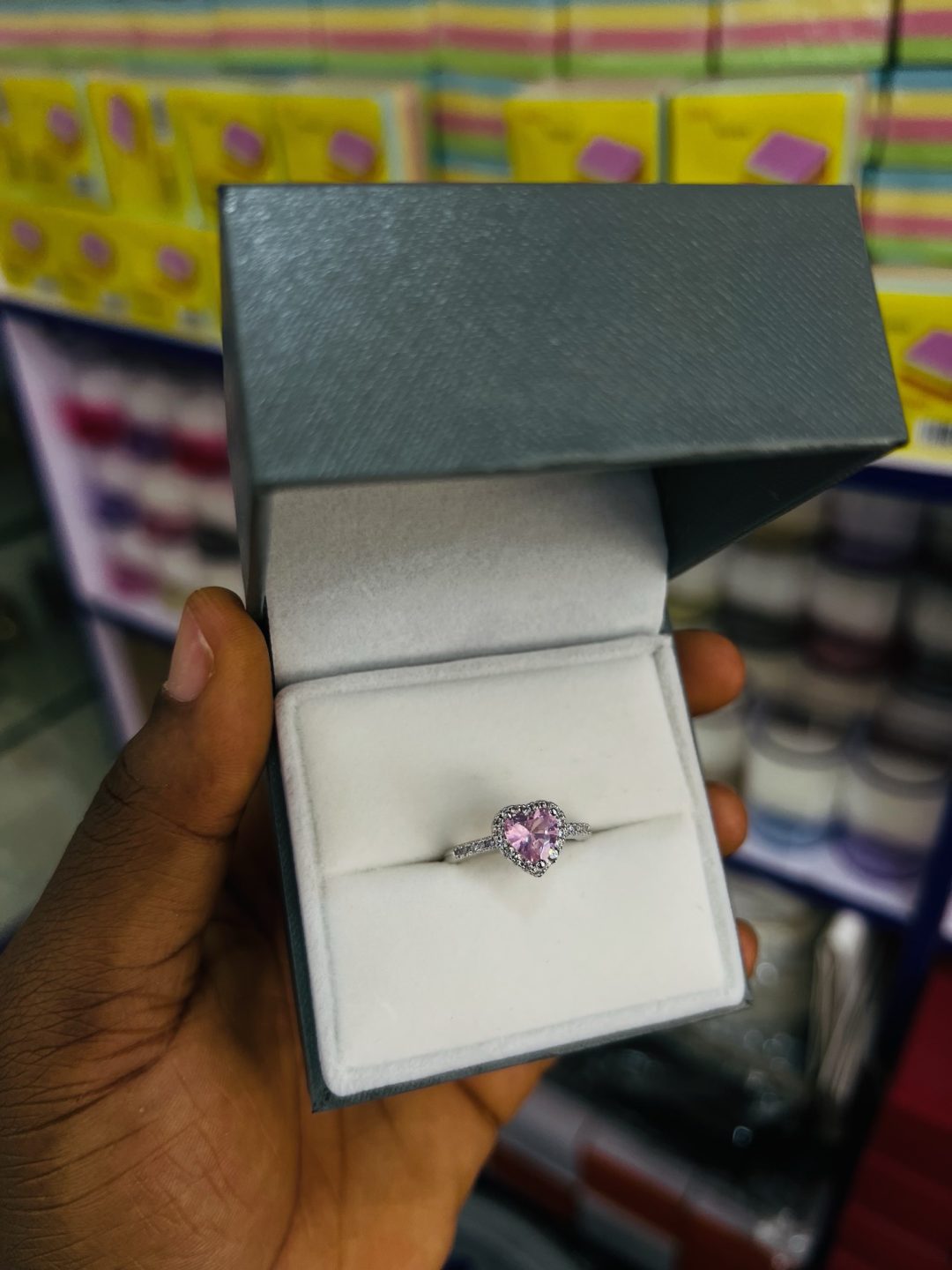 Pink stone pandora promise ring - Image 2