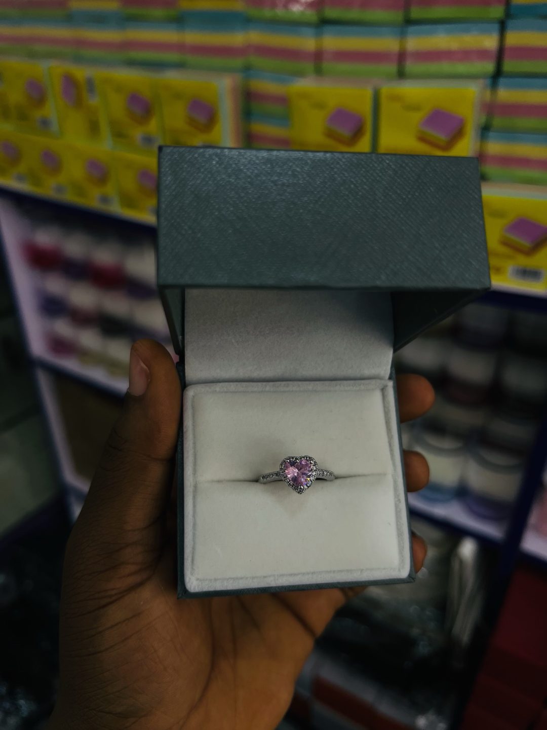 Pink stone pandora promise ring - Image 5