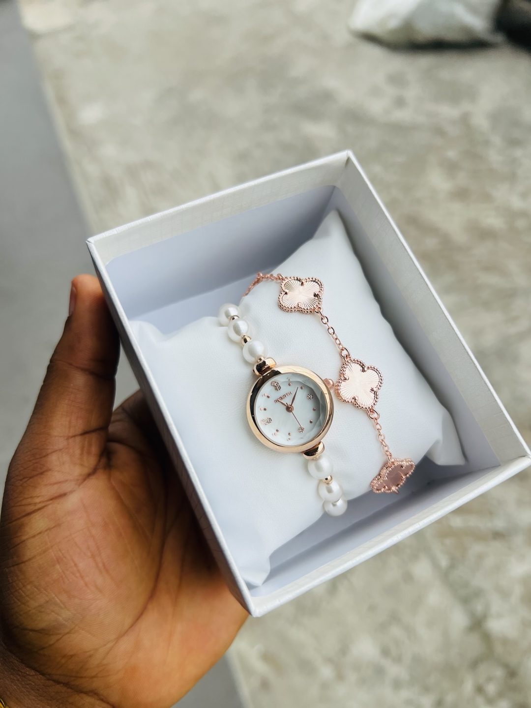 Rose gold Rebirth Pearl combo with box
