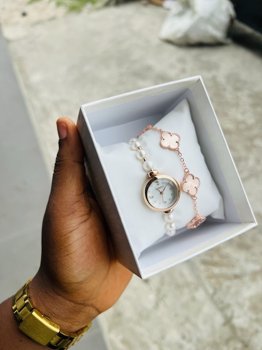 Rose gold Rebirth Pearl combo with box - Image 2