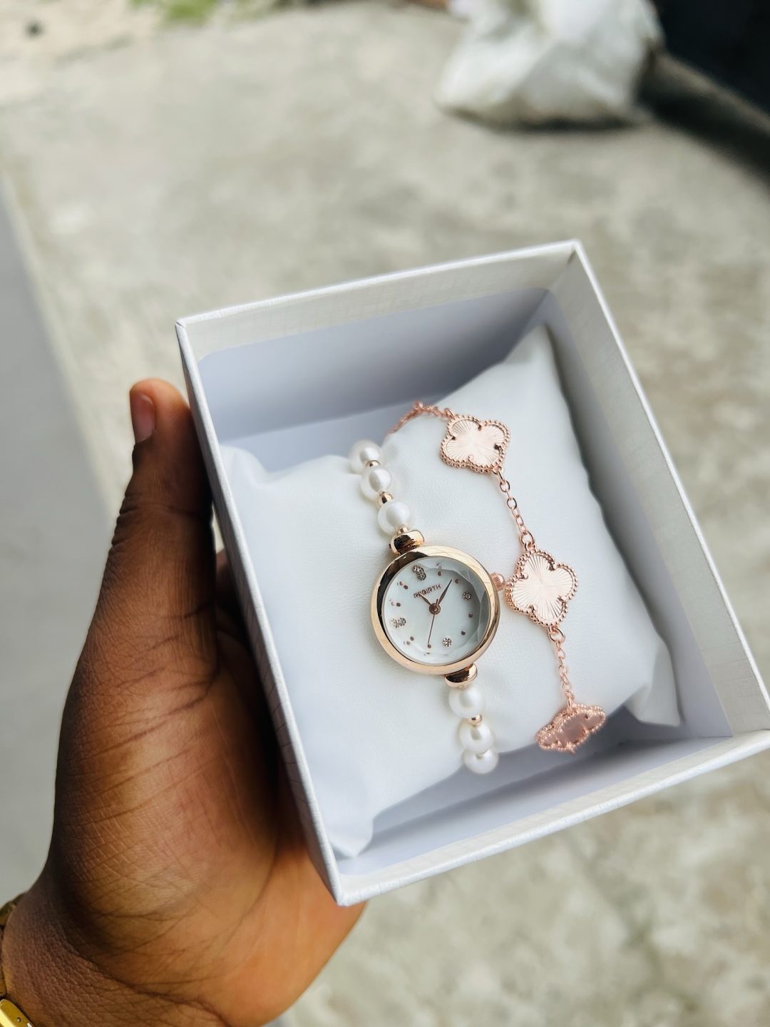 Rose gold Rebirth Pearl combo with box - Image 4