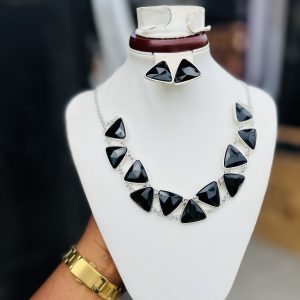 Black Triangle silver fashion set