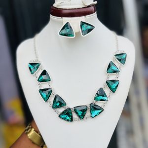 Green Triangle silver fashion set