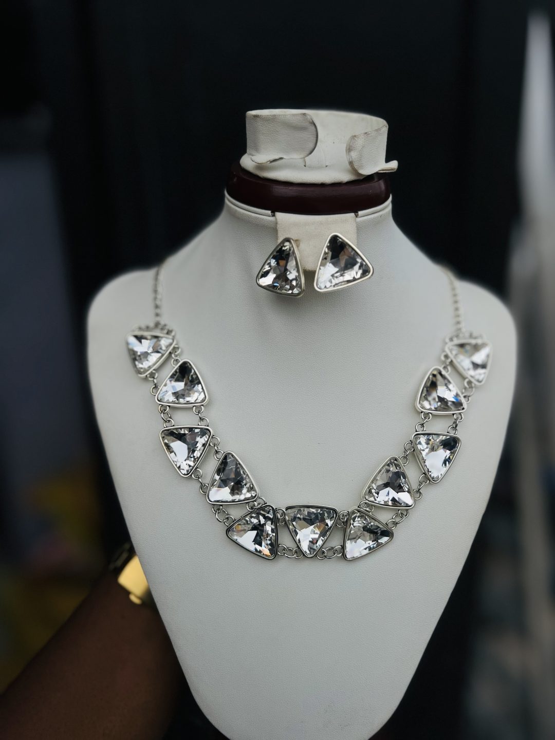 White Triangle silver fashion set