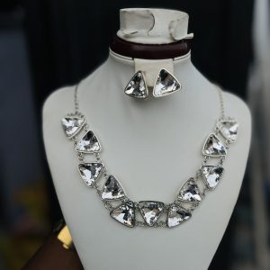 White Triangle silver fashion set