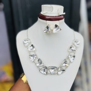 White Triangle silver fashion set