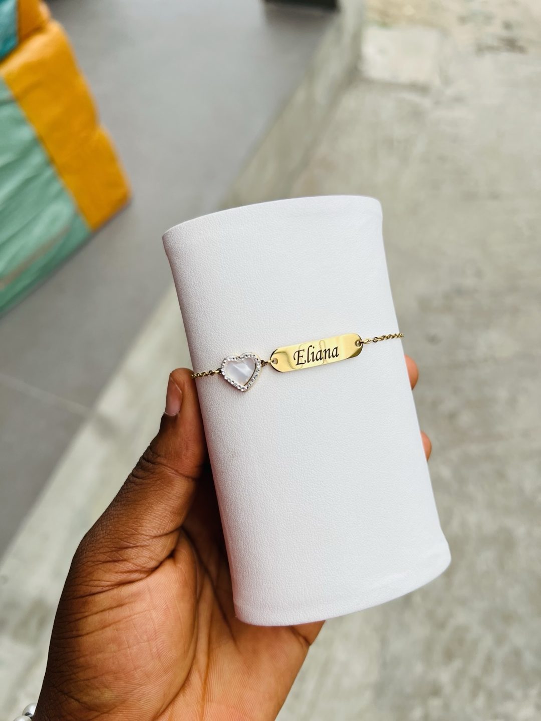 Engraved female love bracelet