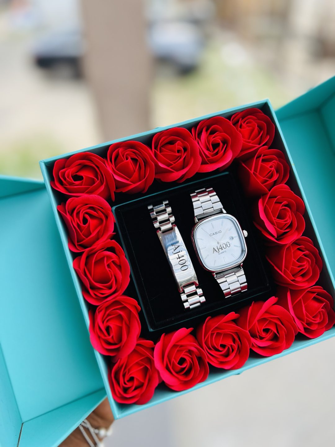 Engraved silver Casio combo with exact box!!