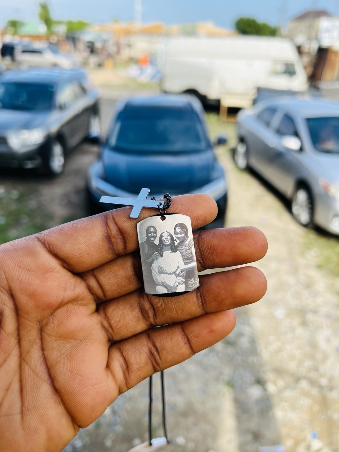 Black square Picture engraved necklace - Image 13