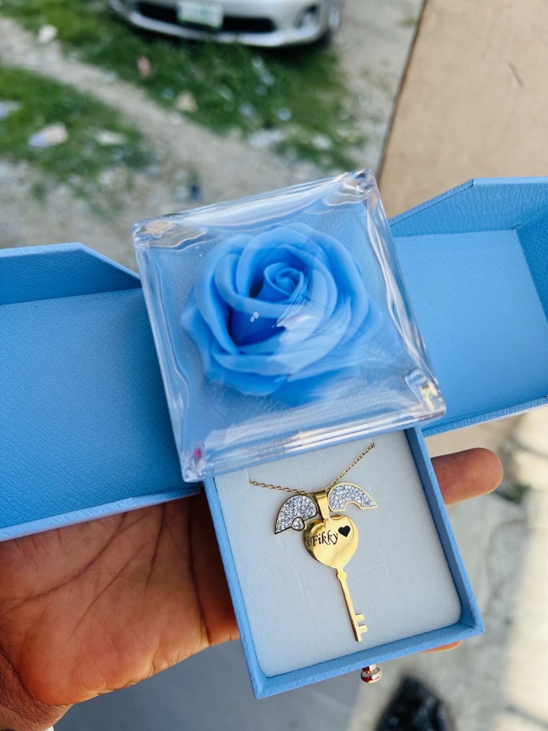 Key engraved necklace with exact box!! - Image 6