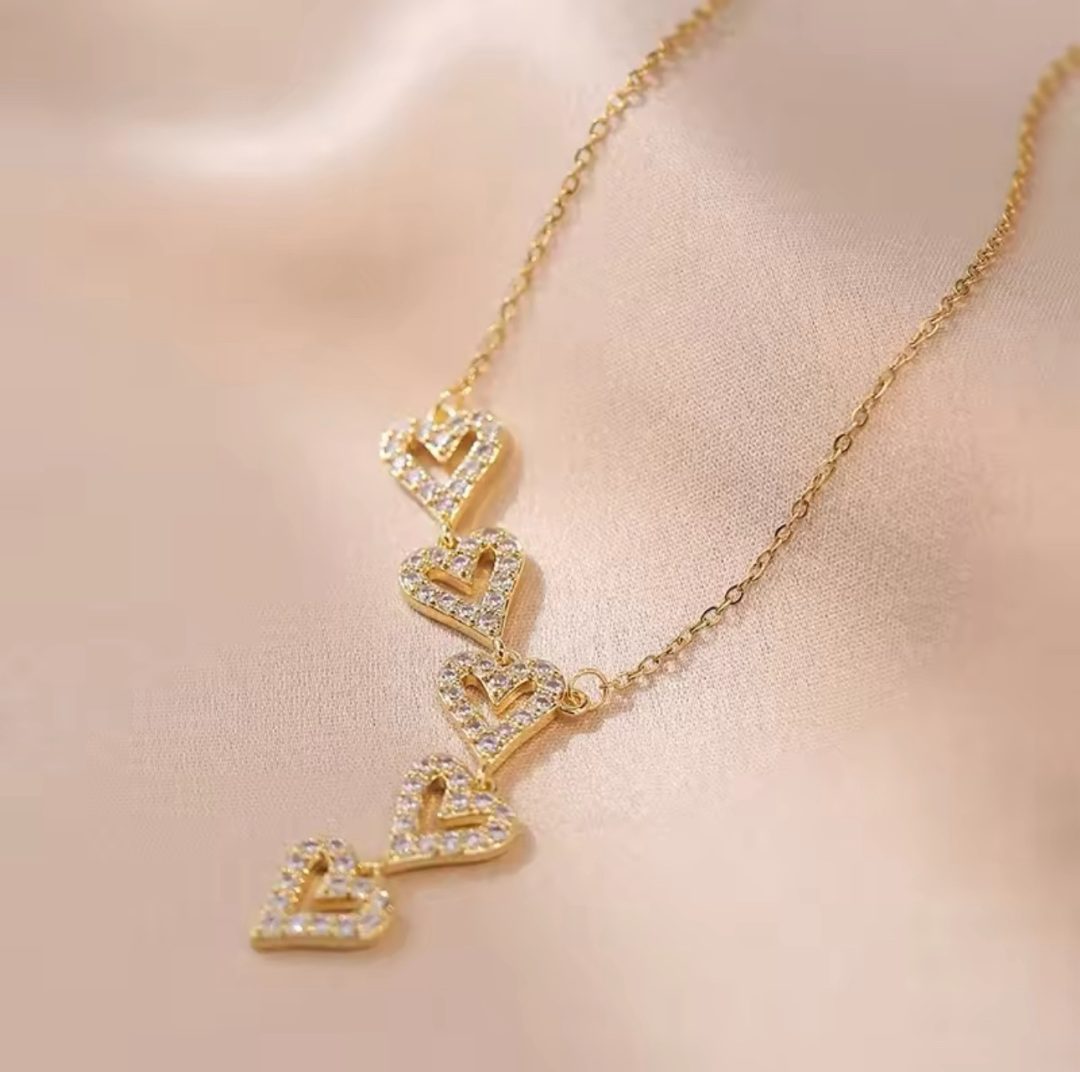 5 love dropping gold necklace - Image 4
