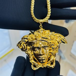 Versace Italian gold plated pendant and chain