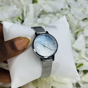 Rebirth silver sea blue watch