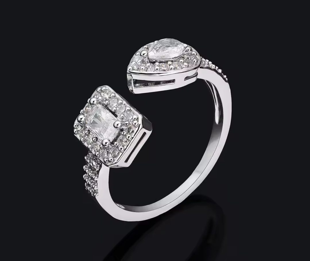 Pandora style silver water drop  CZ set - Image 4