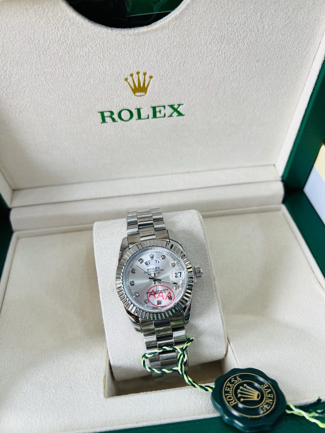 Original Female Rolex (D/T) Silver white face - Image 3
