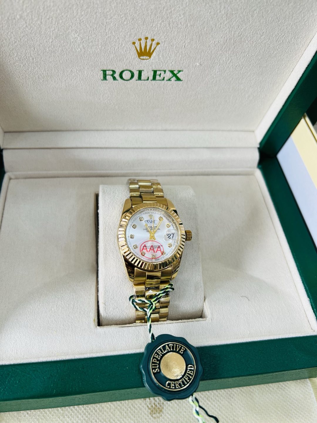 Original Female Rolex (D/T) Gold white face