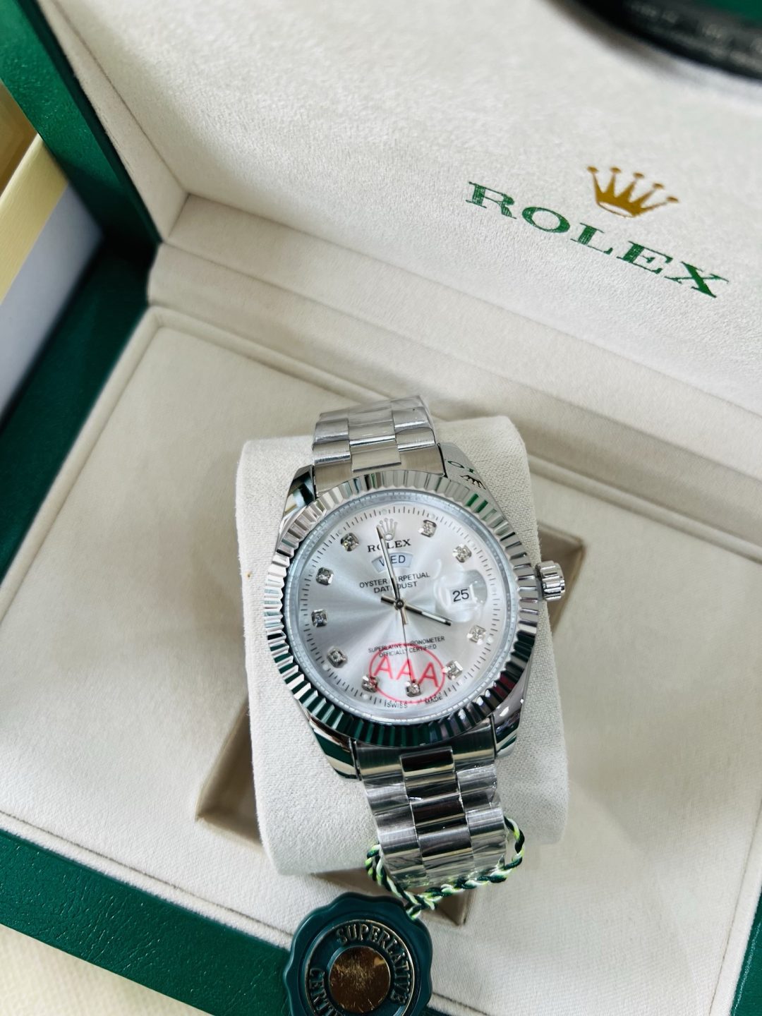 Original Male Rolex (D/T) Silver white face - Image 2
