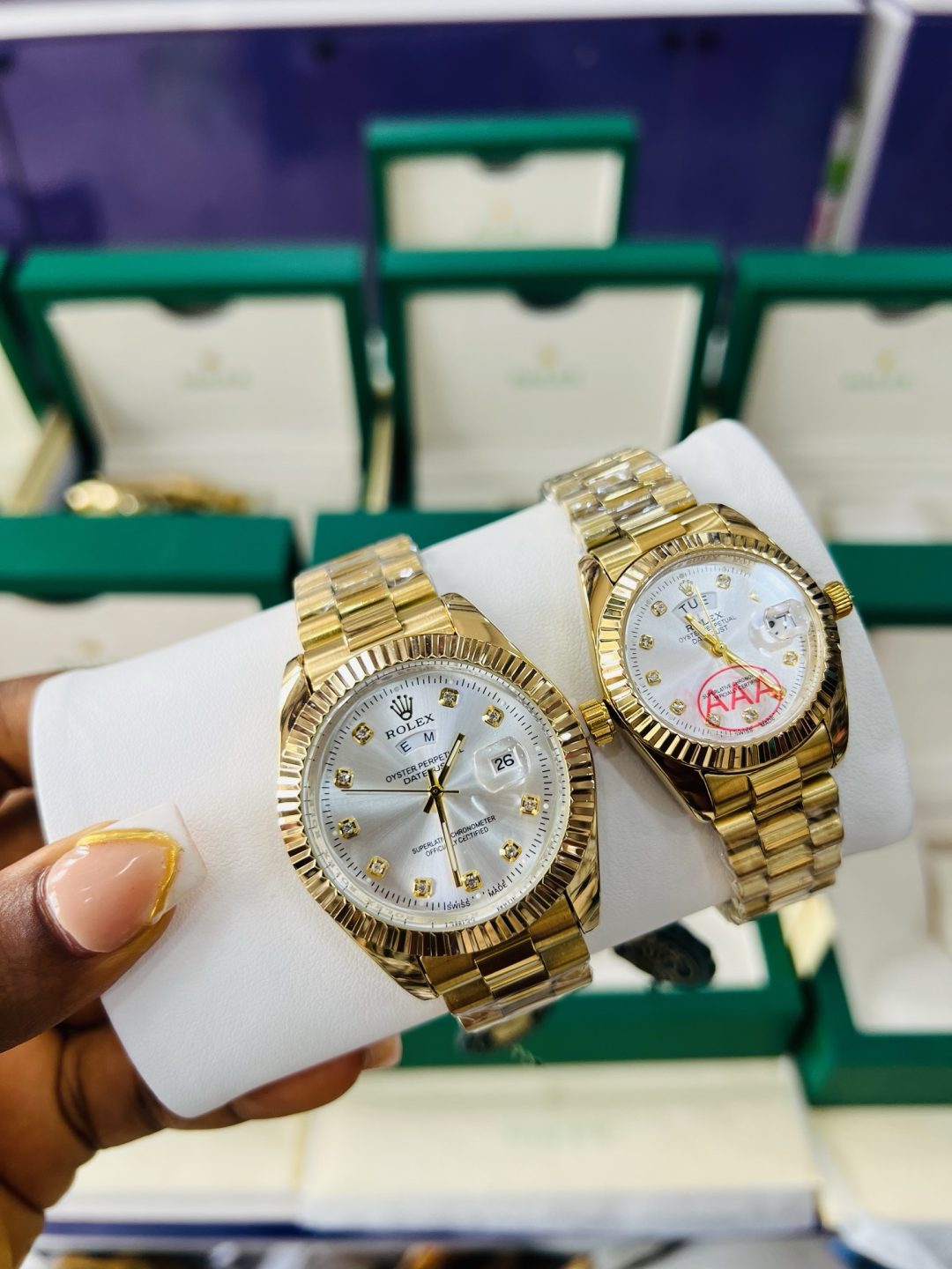 Original Couples Rolex (D/T) Gold white face - Image 2