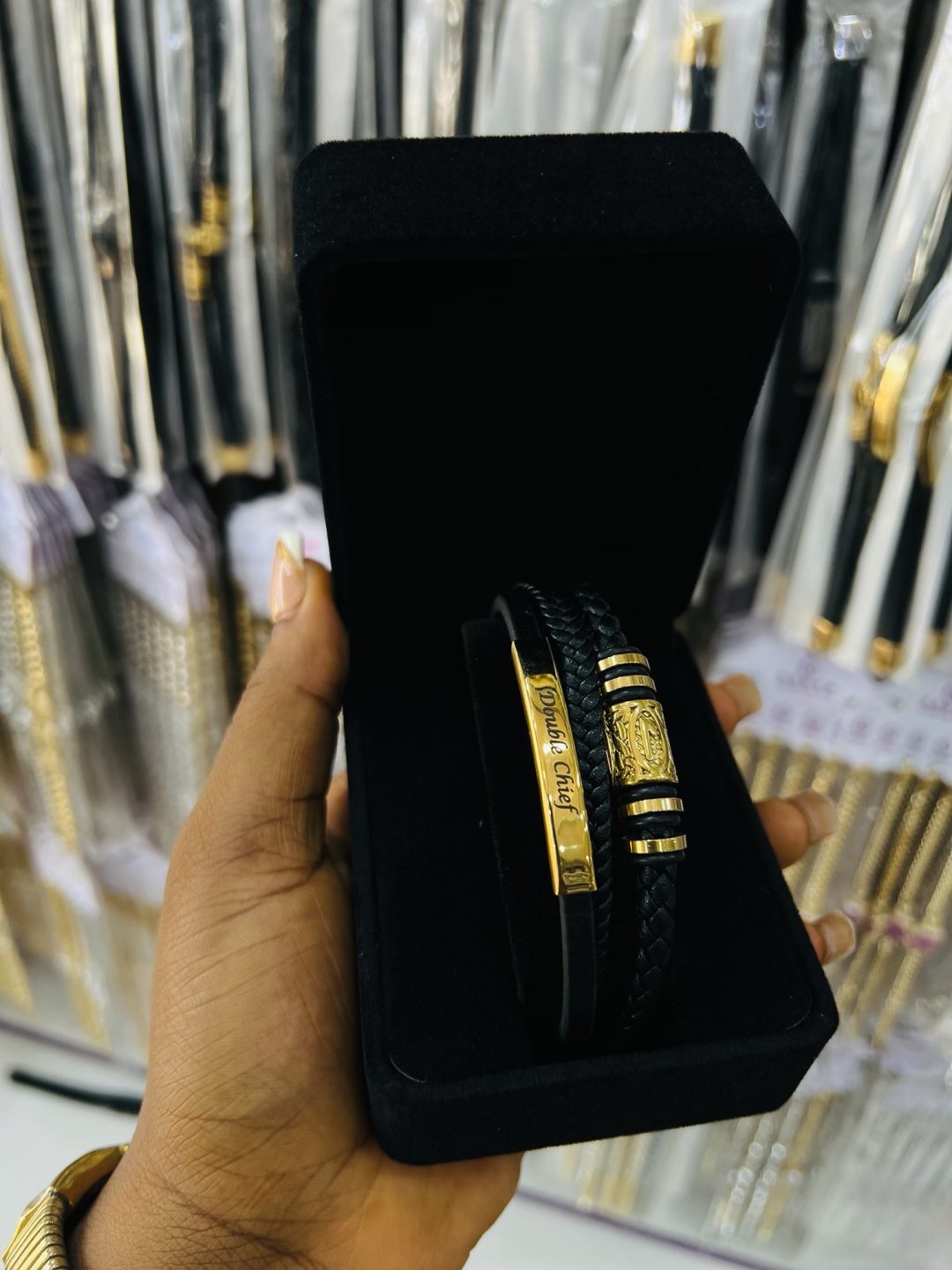 Engraved leather bracelet 001 - Image 2