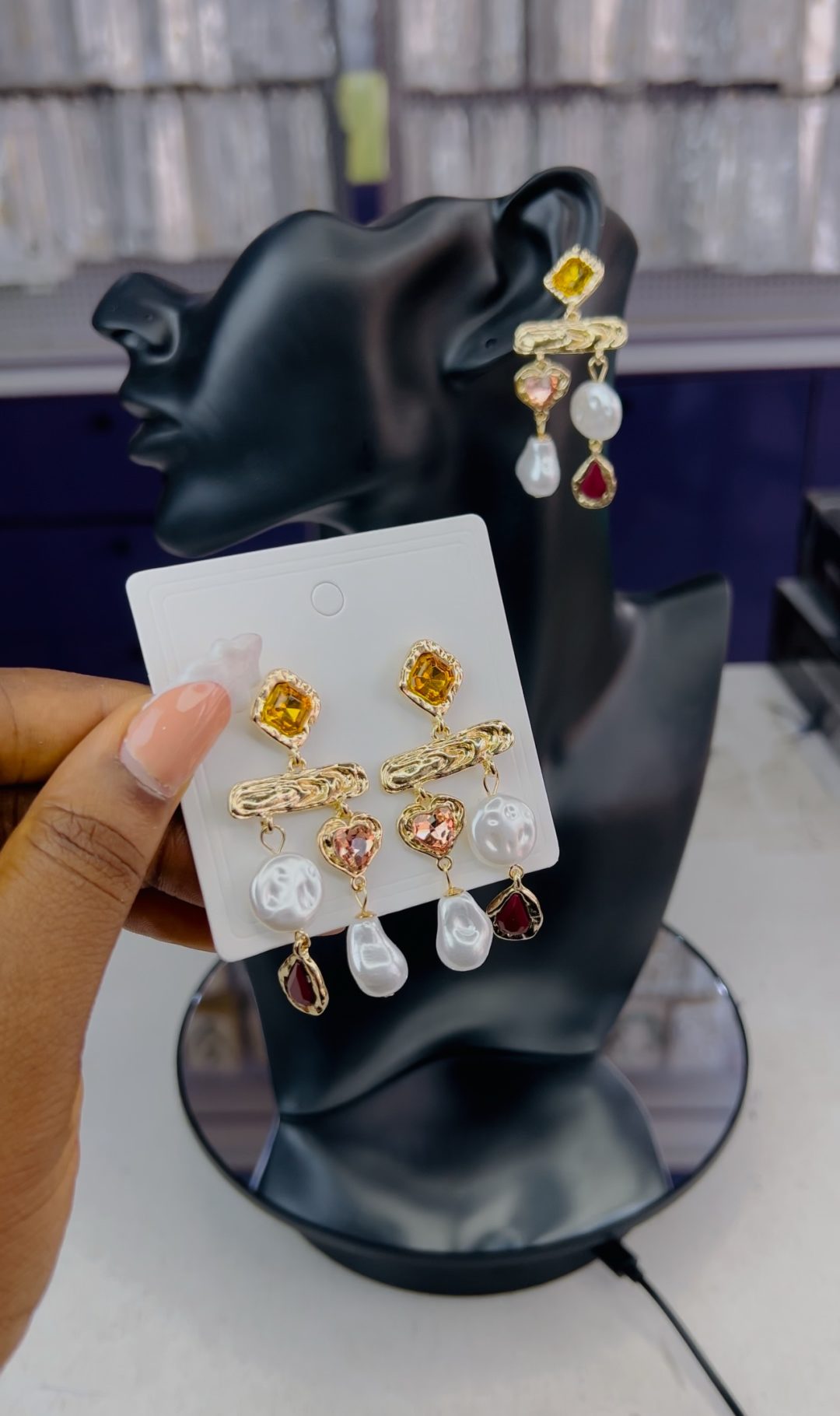 Vintage gemstone earrings