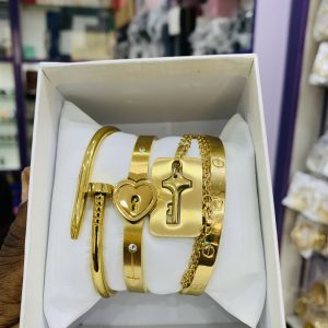 Couples Lock/Bracelet Combo (Gold)