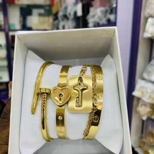Couples Lock/Bracelet Combo (Gold)