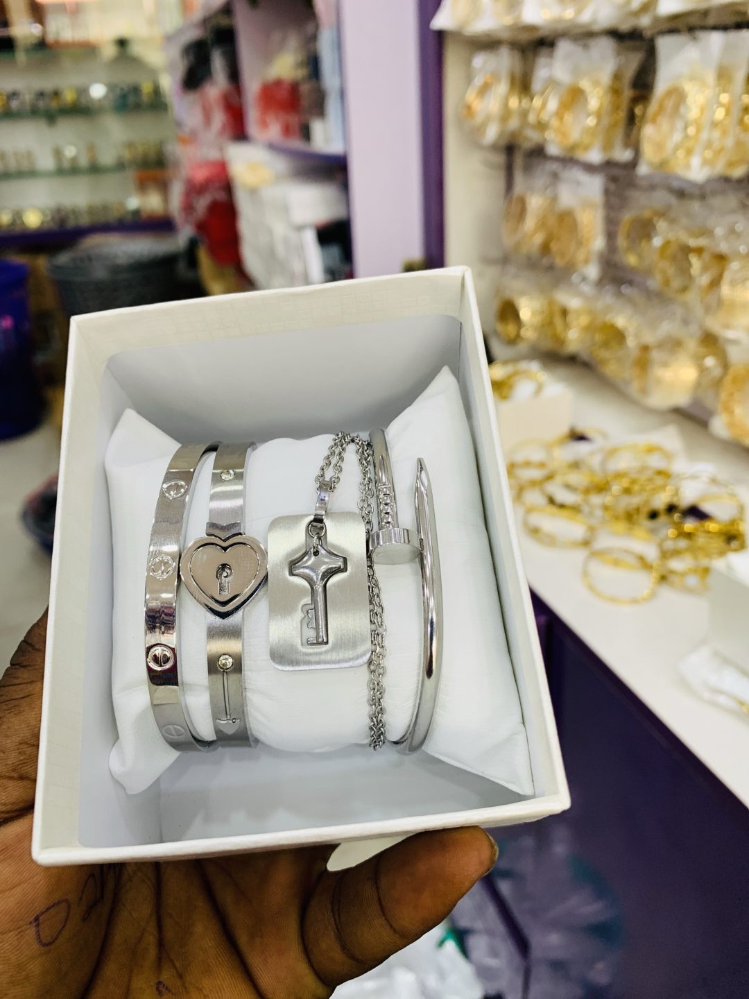 Couples Lock/Bracelet Combo (silver) - Image 3