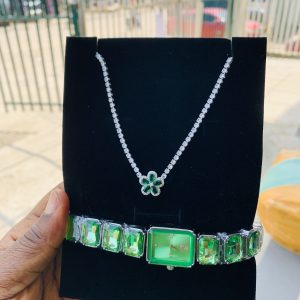Swavoski watch and necklace combo box