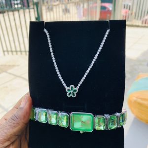 Swavoski watch and necklace combo box