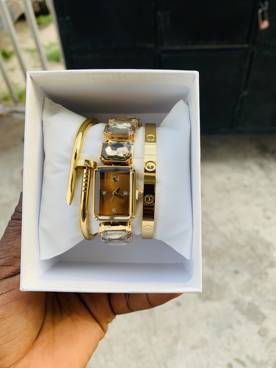 Swarovski gold combo with box - Image 3