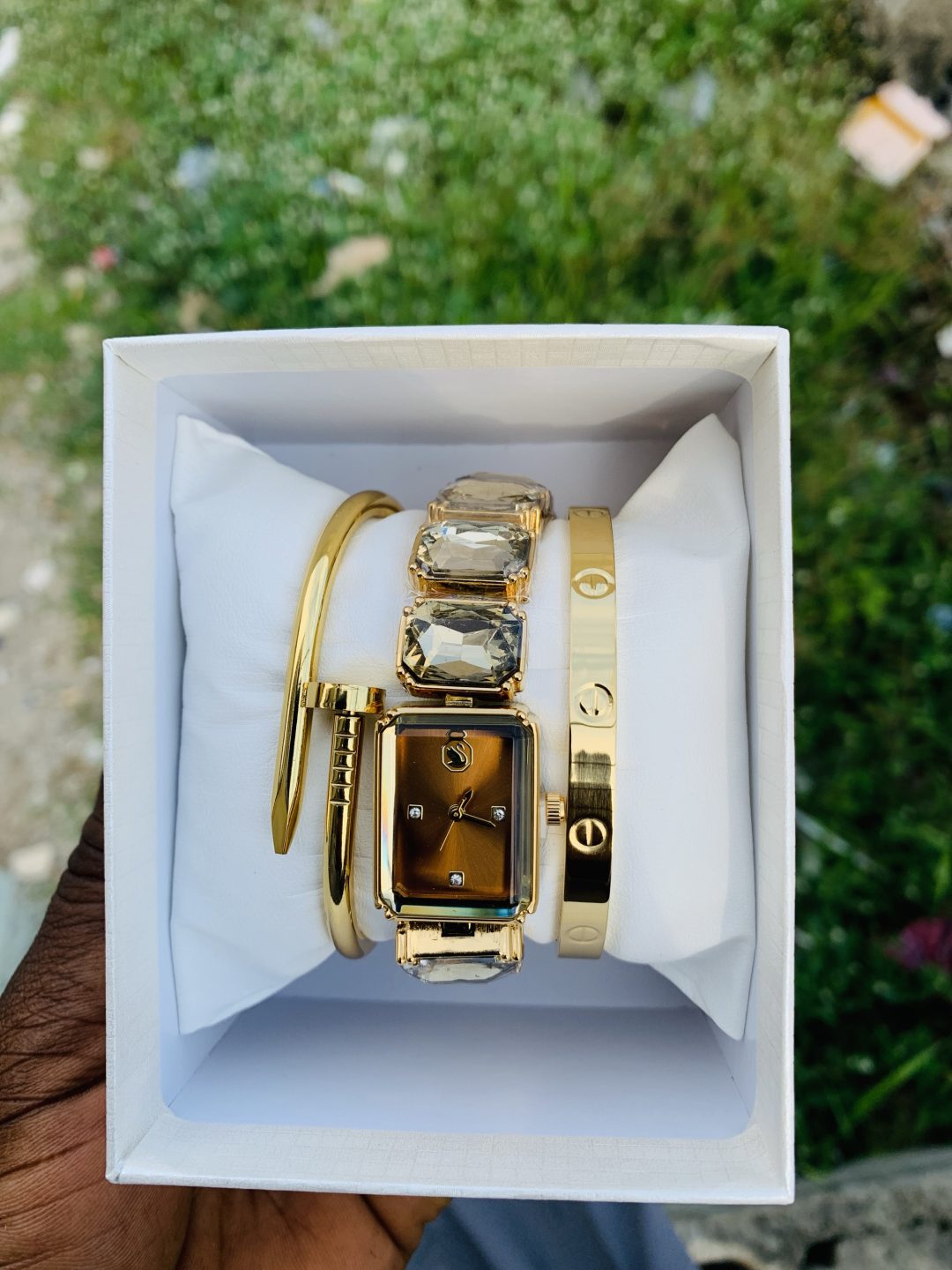 Swarovski gold combo with box - Image 4