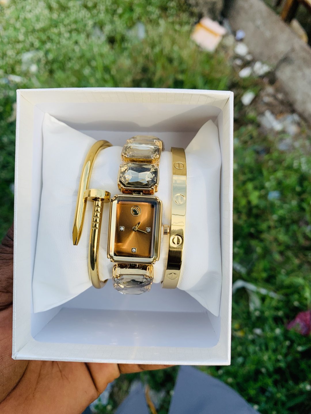 Swarovski gold combo with box - Image 2