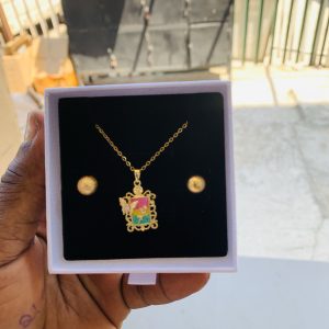 Vintage necklace combo with best wishes box 008