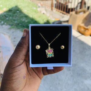 Vintage necklace combo with best wishes box 006