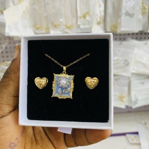 Vintage necklace combo with best wishes box 001