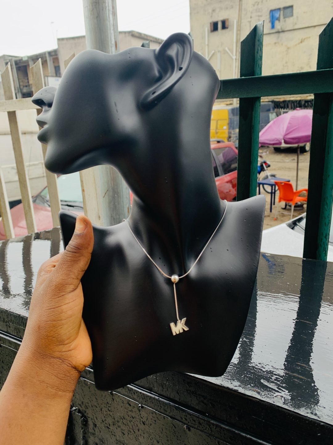 Ball silver dropping necklace 17 - Image 2