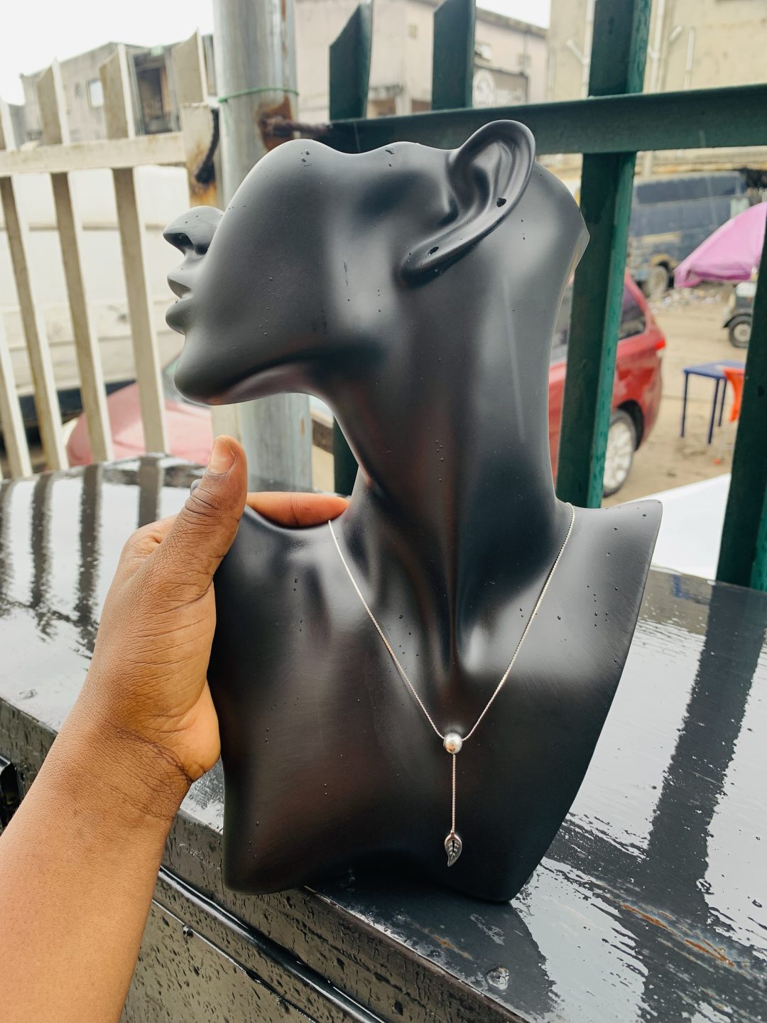 Ball silver dropping necklace 16