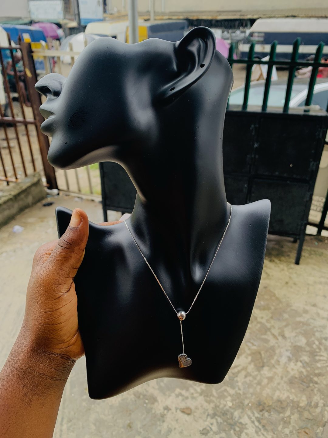Ball silver dropping necklace 15