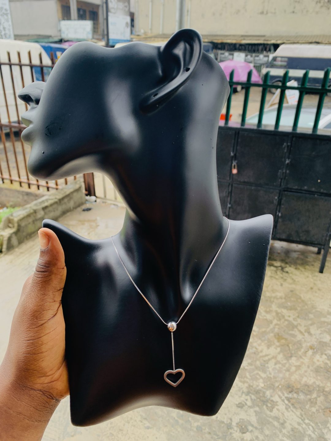 Ball silver dropping necklace 14