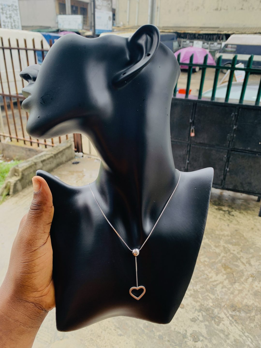 Ball silver dropping necklace 14 - Image 3