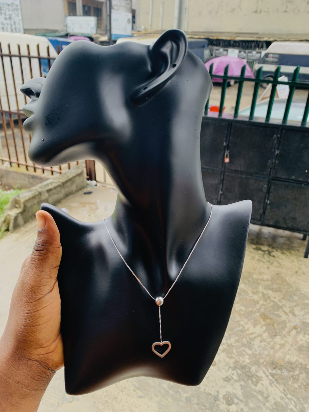 Ball silver dropping necklace 14 - Image 4