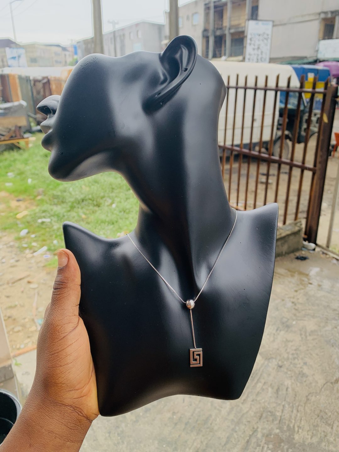 Ball silver dropping necklace 13