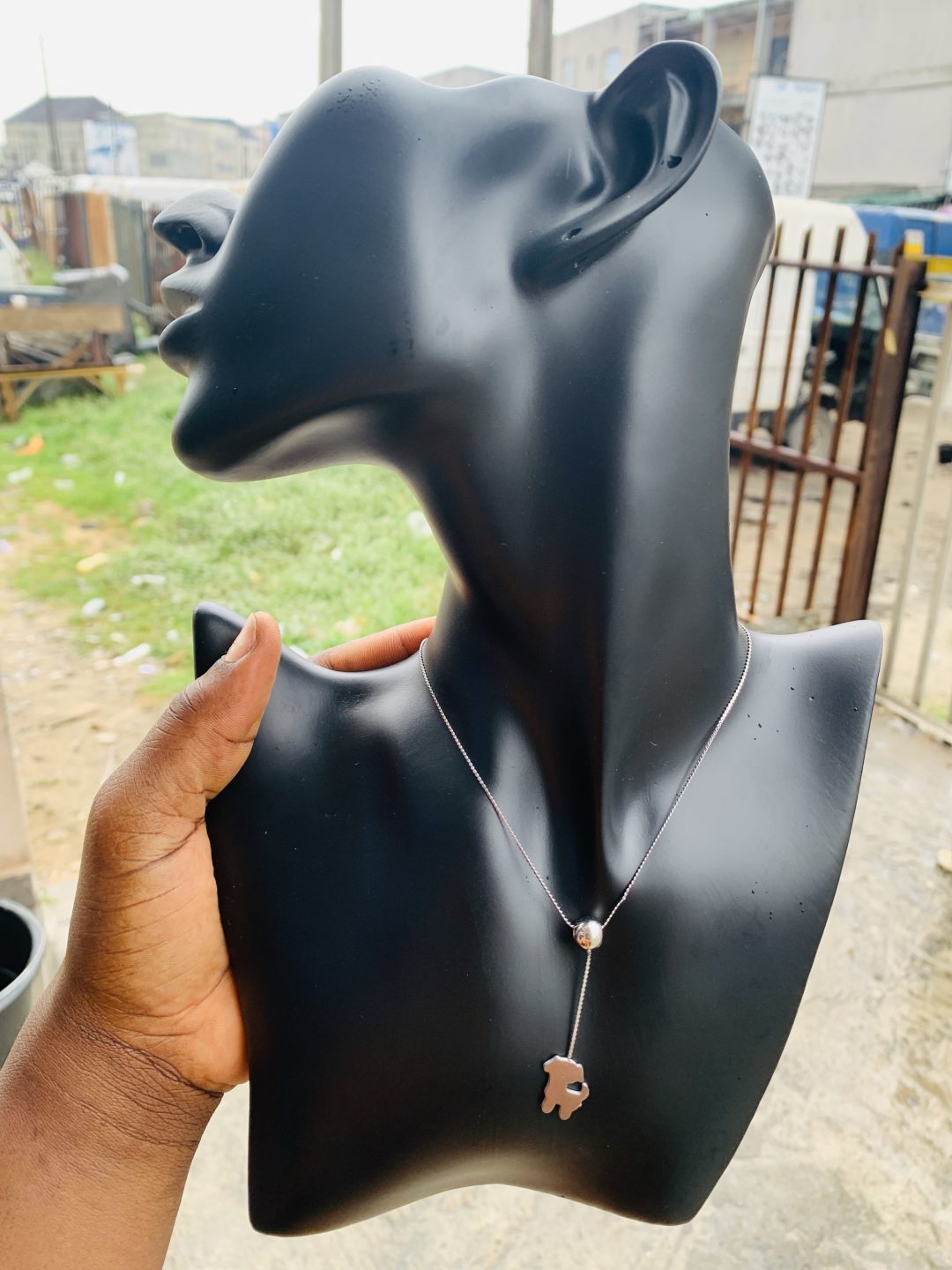Ball silver dropping necklace 12