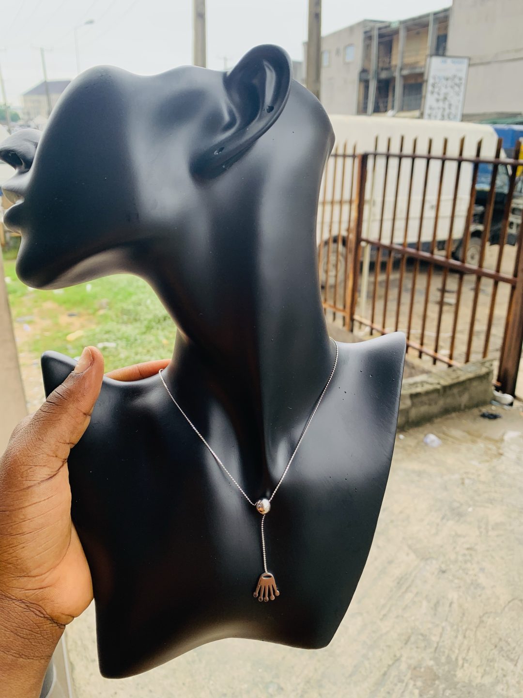 Ball silver dropping necklace 11