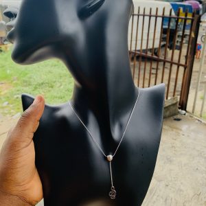 Ball silver dropping necklace 009